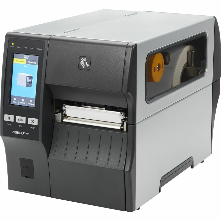 Zebra ZT411 Industrial, Manufacturing, Transportation & Logistic, Retail, Healthcare, Business, Packaging Label, Distribution Center, Laboratory, Asset Tracking, Pharmacy Thermal Transfer Printer - Monochrome - Label Print - Fast Ethernet - USB - USB Host - Serial - Bluetooth 4.1 - IEEE 802.11ac Wireless LAN - RFID - UK, EU - With Cutter