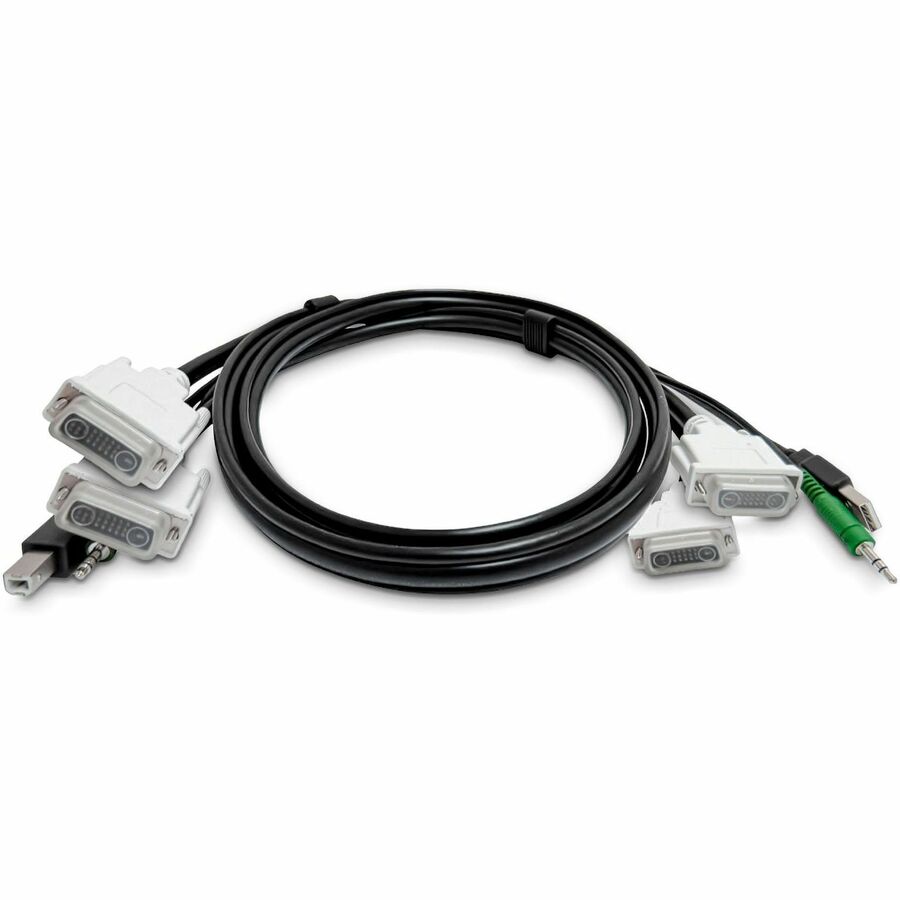 StarTech 6ft (1.8m) Dual-DVI KVM Cable, USB 2.0, 3.5mm Audio, Universally Compatible Combo Cable for KVM Switches, TAA
