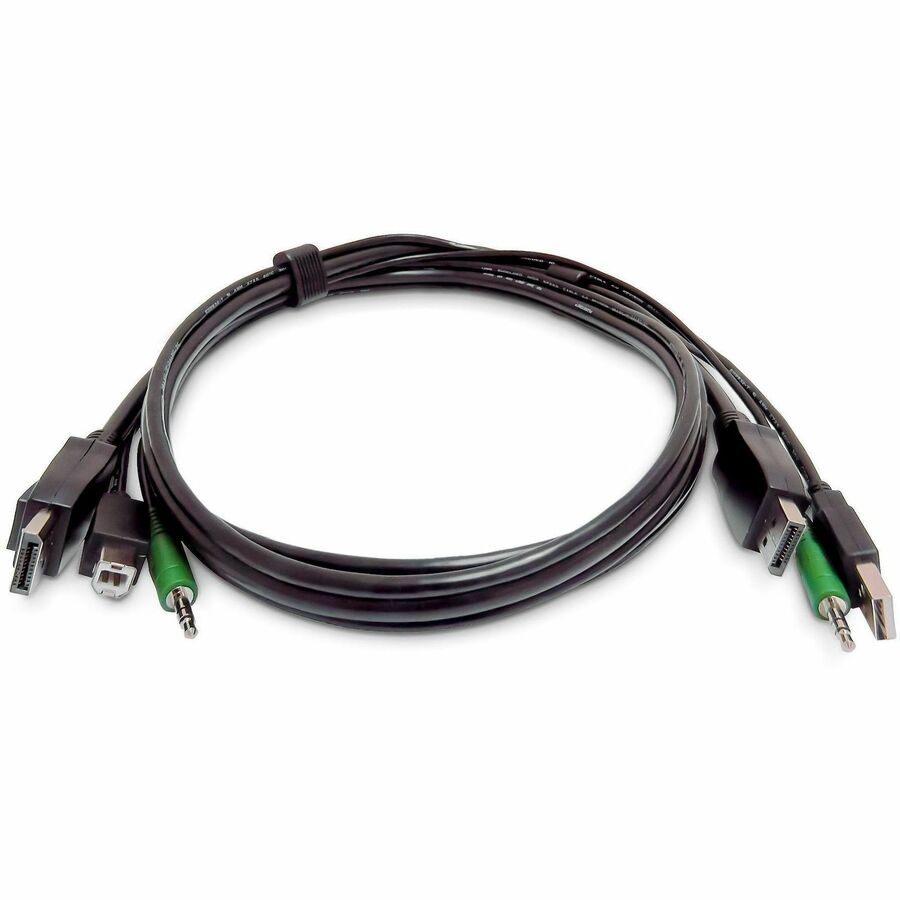 StarTech 6ft (1.8m) DisplayPort KVM Cable, USB 2.0, 3.5mm Audio, Universally Compatible Combo Cable for KVM Switches, TAA