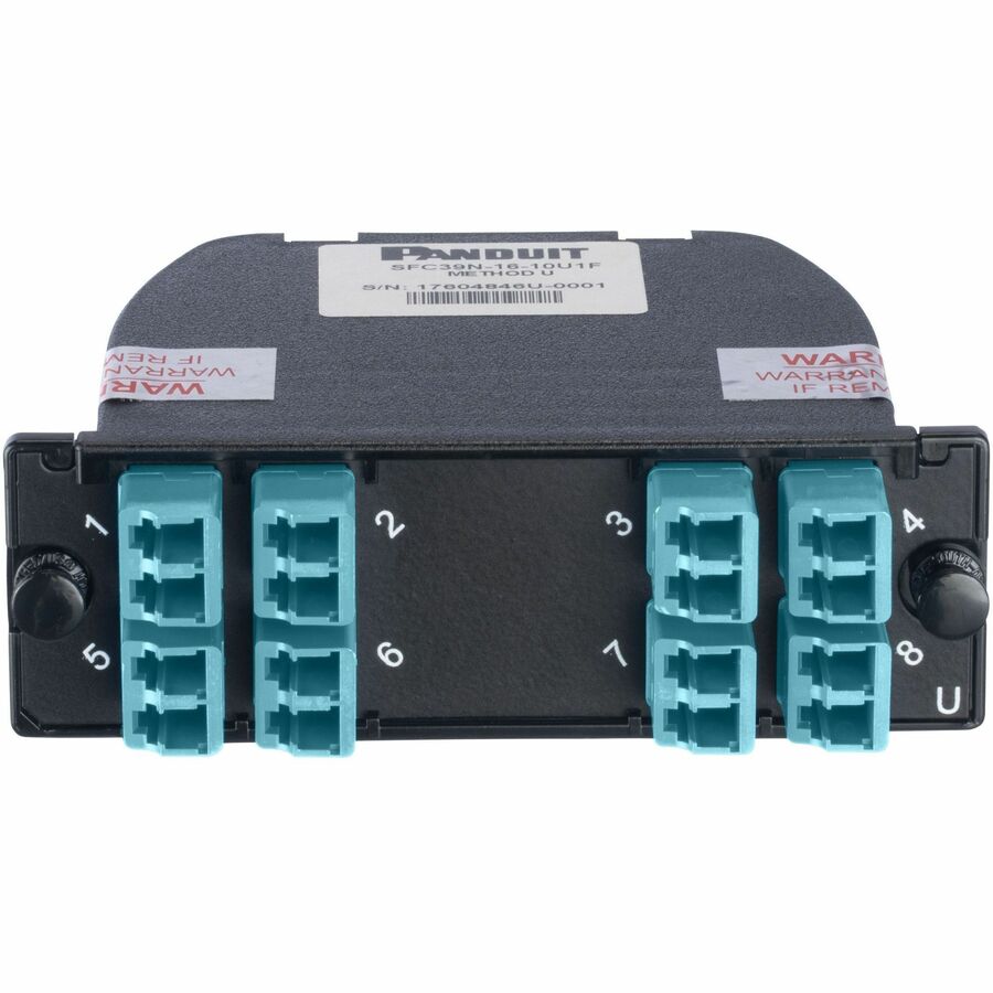 Panduit OM4, 16f, LC Duplex to MPO-16 Cassette, Std IL, U Polarity