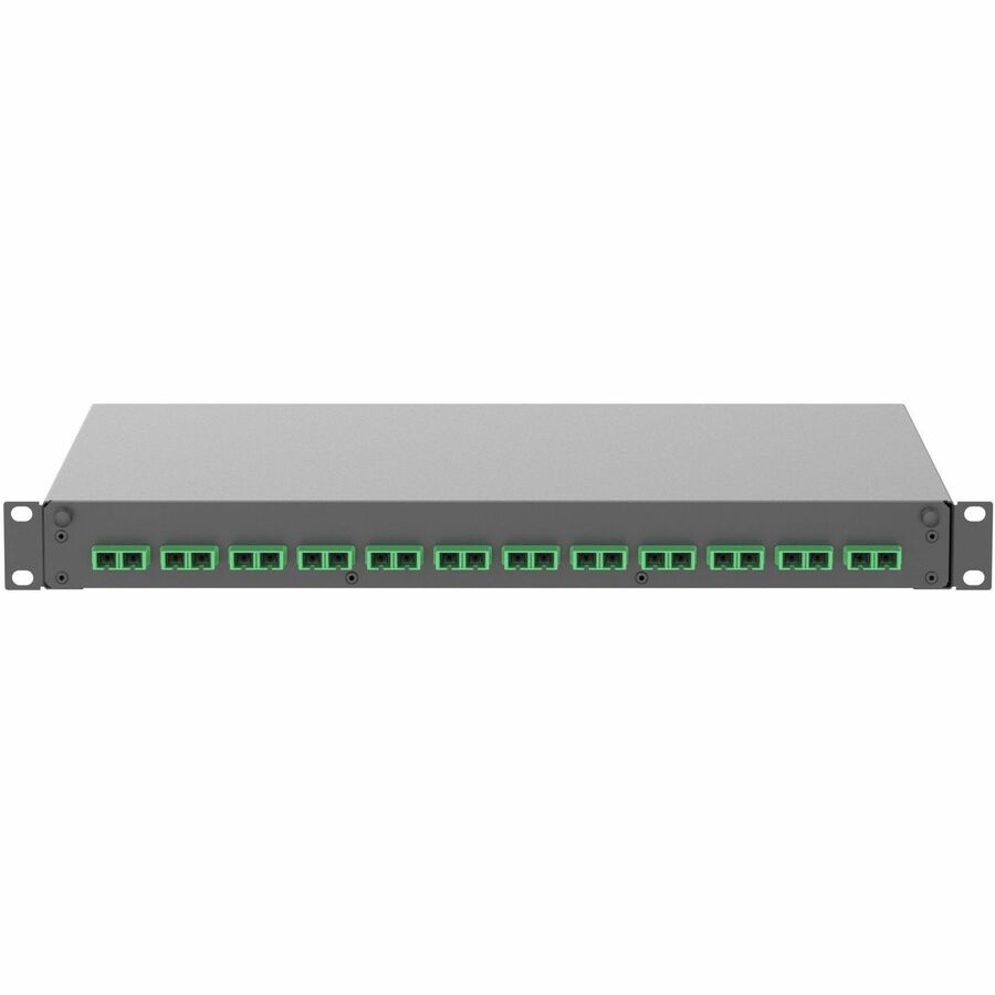 Panduit Fiber Drawer, 12 SC Duplex Adapters, APC Green