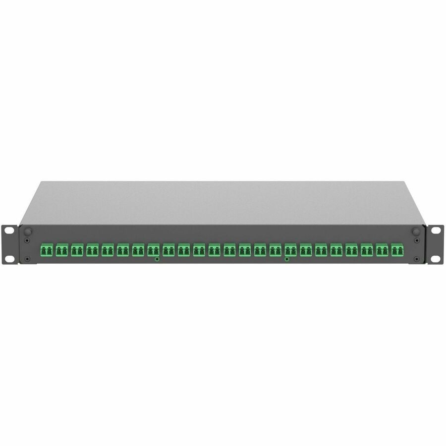 Panduit Fiber Drawer, 24 LC Duplex Adapters, APC Green