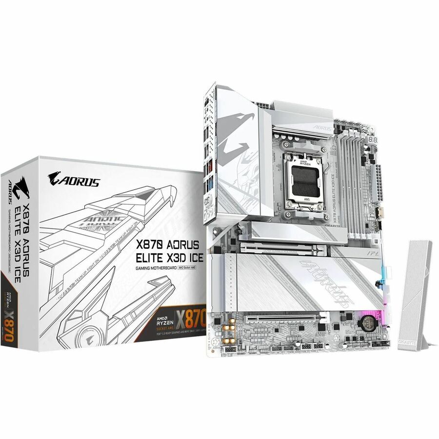 Aorus Ultra Durable X870 ELITE X3D ICE Gaming Desktop Motherboard - AMD X870 Chipset - Socket AM5 - ATX