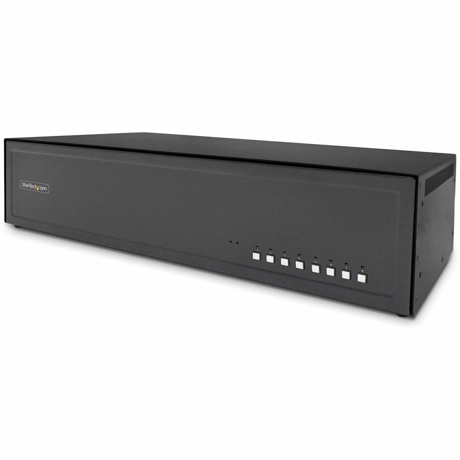 StarTech Secure 8-Port Dual-Monitor KVM Switch, DisplayPort, 4K 30Hz, NIAP 4.0, Metal Housing, Made in the USA