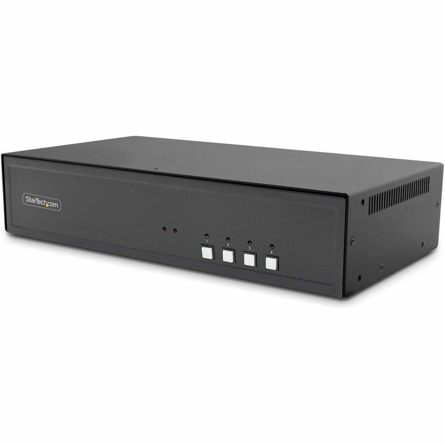 StarTech Secure 4-Port Quad-Monitor KVM Switch, 2x DP to 4x HDMI, 4K 30Hz, NIAP 4.0, Metal Housing, CAC, Made in the USA