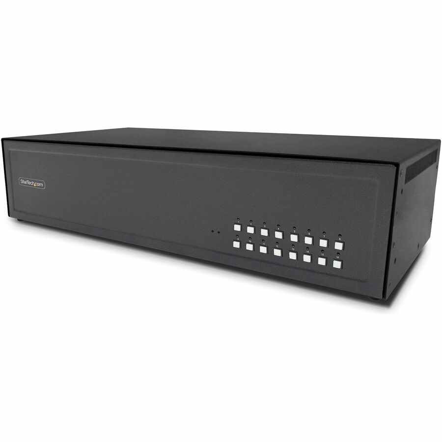 StarTech Secure 16-Port KVM Switch, DVI, NIAP 4.0, Metal Housing, CAC Port, Made in the USA