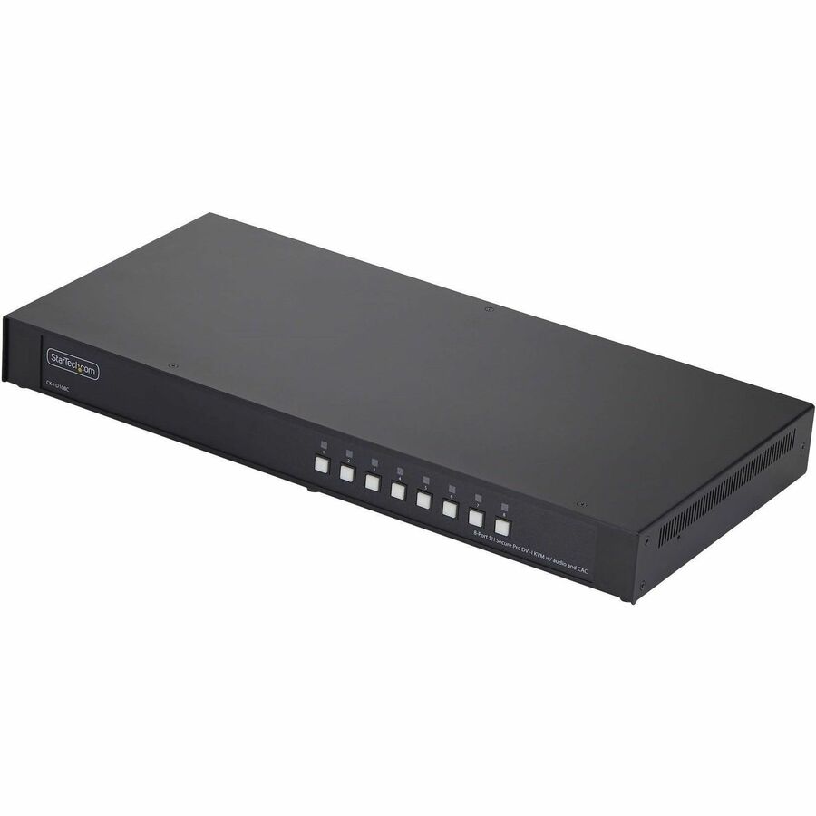 StarTech Secure 8-Port DVI KVM Switch, NIAP 4.0, Metal Housing, CAC Port, Made in the USA