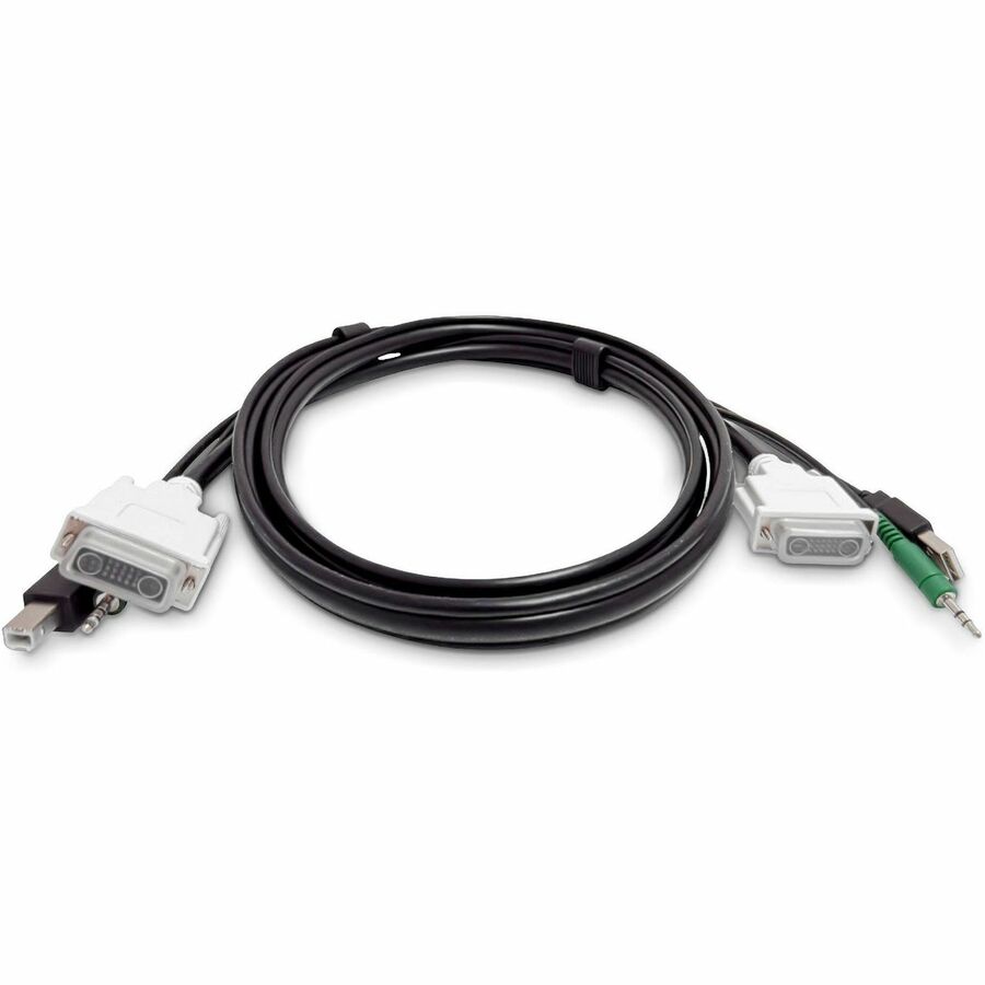 StarTech 6ft (1.8m) DVI KVM Cable, USB 2.0, 3.5mm Audio, Universally Compatible Combo Cable for KVM Switches, TAA