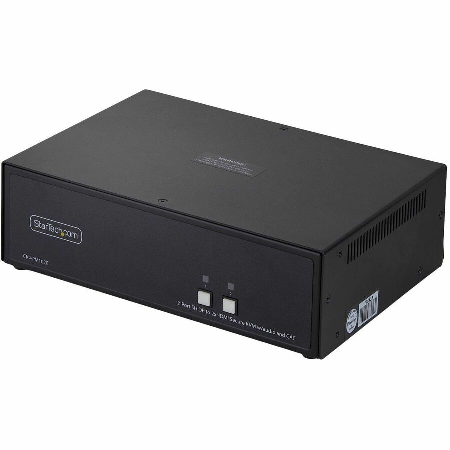 StarTech Secure 2-Port Dual-Monitor KVM Switch, 1x DP In to 2x HDMI Out, 4K 30Hz, NIAP 4.0, CAC, Made in the USA