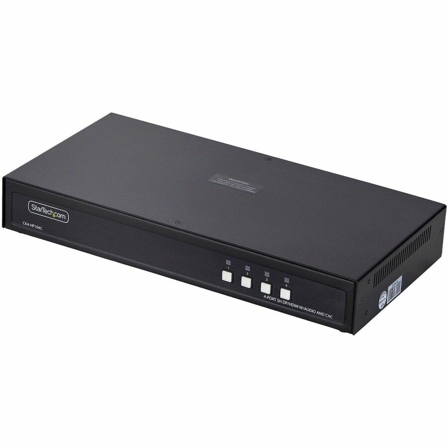 StarTech Secure 4-Port KVM Switch, HDMI or DisplayPort, 4K 60Hz, NIAP 4.0, CAC, Made in the USA
