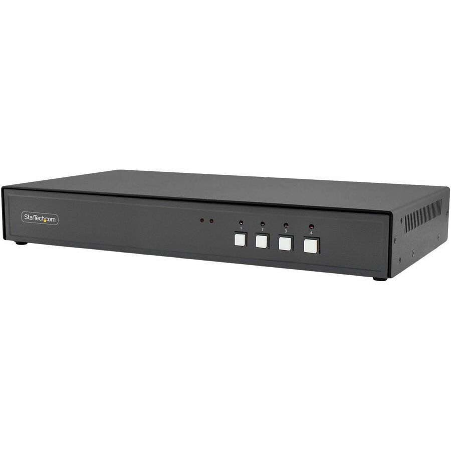 StarTech Secure 4-Port KVM Switch, DisplayPort, 4K 30Hz, NIAP 4.0 Desktop KVM, Metal Housing, Made in the USA