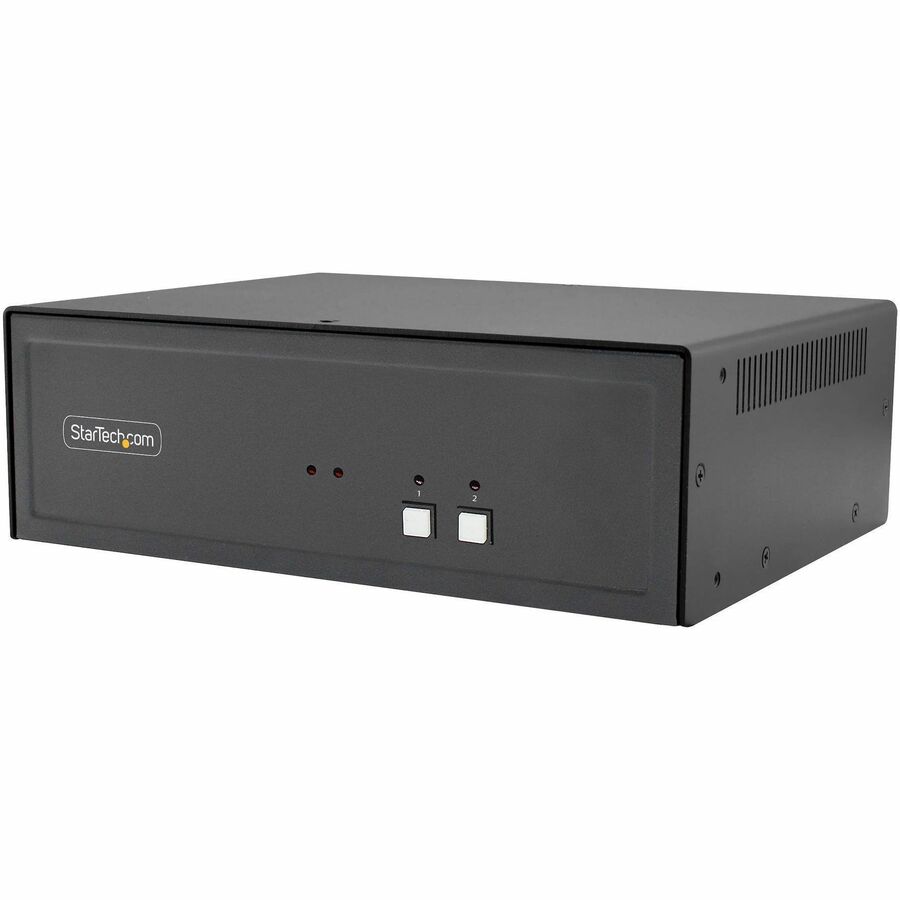 StarTech Secure 2-Port KVM Switch, DisplayPort, 4K 30Hz, NIAP 4.0, Metal Housing, Made in the USA