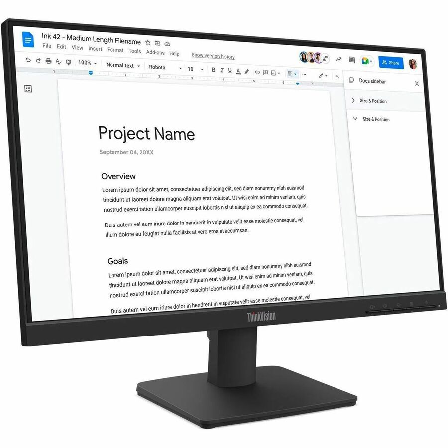 Lenovo ThinkVision S22-4e 22" Class Full HD LED Monitor - 16:9 - Raven Black
