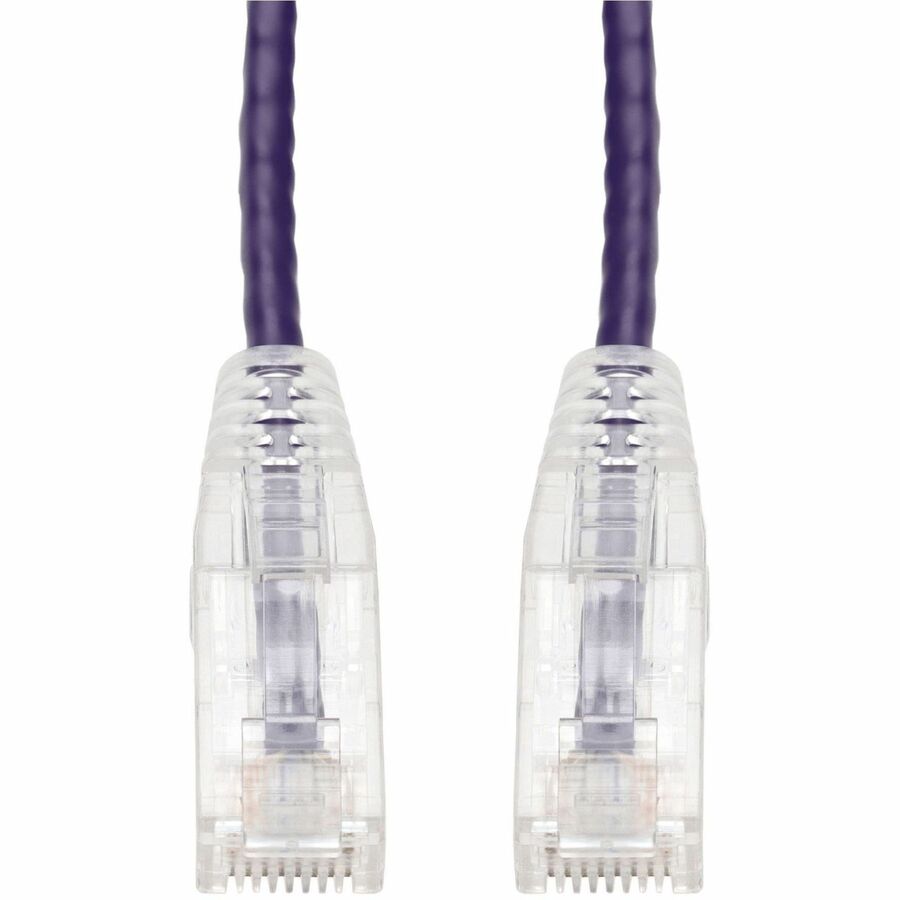 AddOn 5-Pack 3ft Purple CAT 6 Slim PVC Ethernet Cable Snagless Clear-Claw RJ-45 M/M Bulk Bag Packaged, No Twist Ties