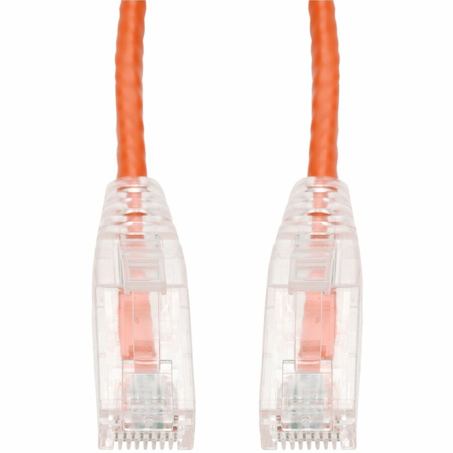 AddOn 10-Pack 10ft Orange CAT 6 Slim PVC Ethernet Cable Snagless Clear-Claw RJ-45 M/M Bulk Bag Packaged, No Twist Ties