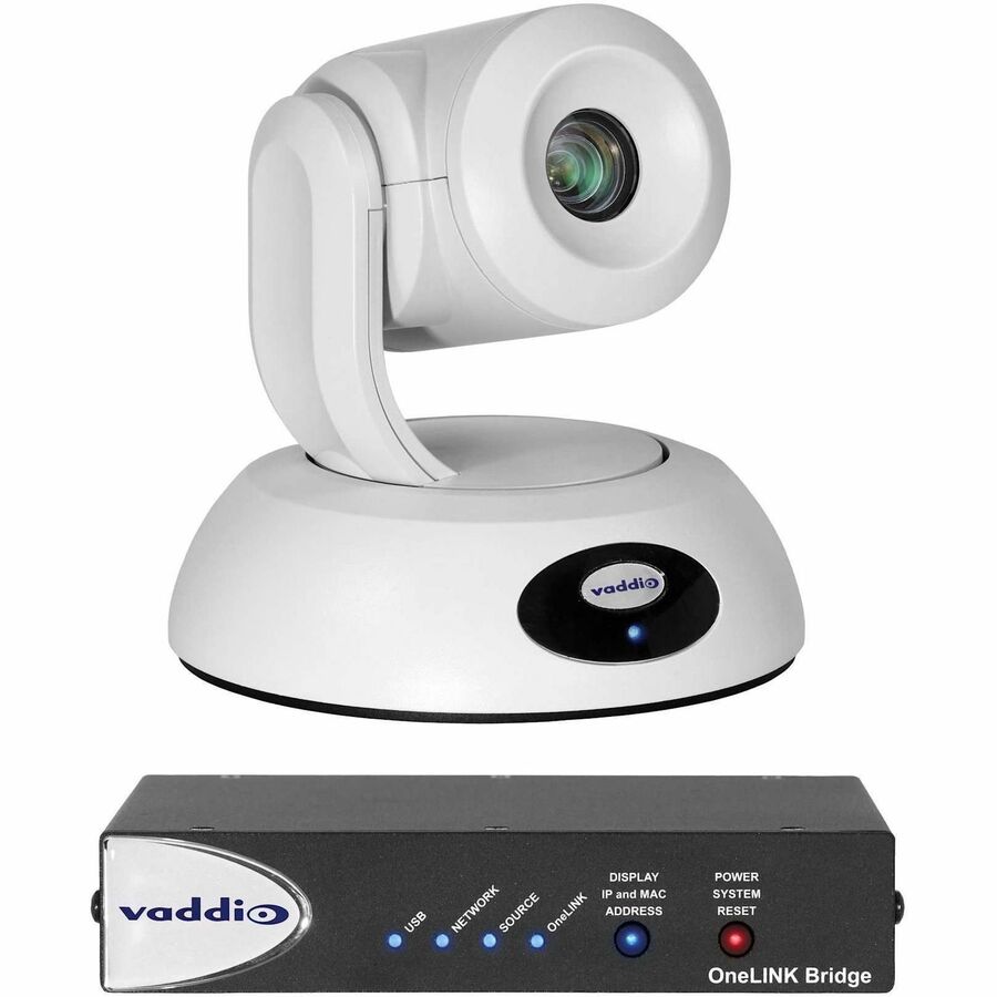 Vaddio RoboSHOT 4K 30E HDBT PTZ Camera OneLINK Bridge Video Conferencing System - TAA Compliant - White