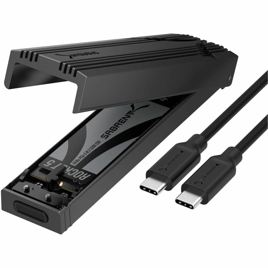 Sabrent Drive Enclosure PCI Express NVMe, M.2 - USB 3.2 (Gen 2) Type C Host Interface Portable - Space Gray