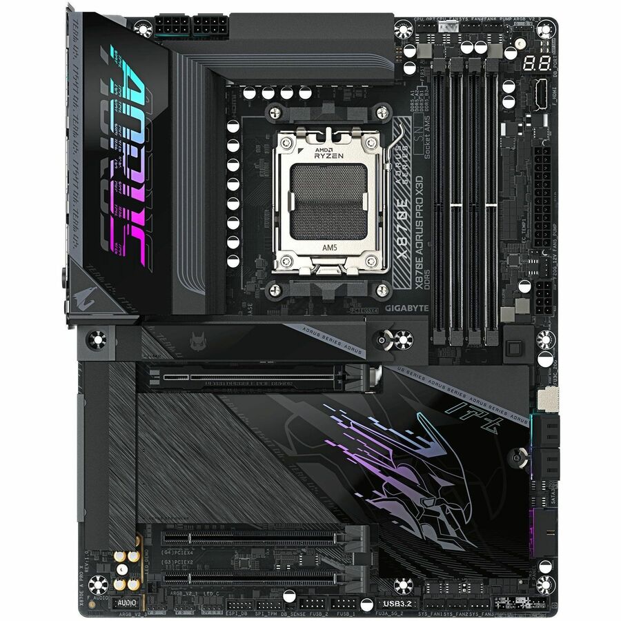Aorus Ultra Durable X870E AORUS PRO X3D Gaming Desktop Motherboard - AMD X870E Chipset - Socket AM5 - ATX