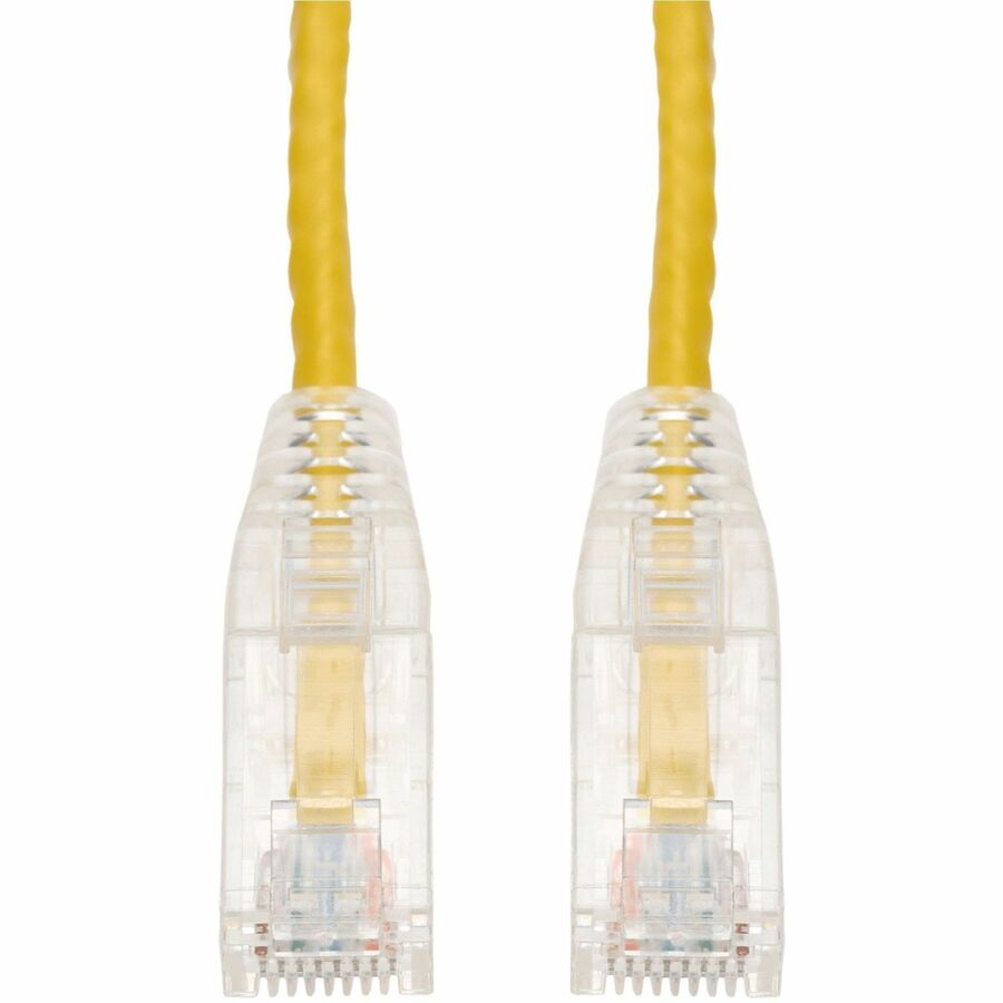 AddOn 150ft Yellow CAT 6 Slim PVC Ethernet Cable Snagless Clear-Claw RJ-45 M/M