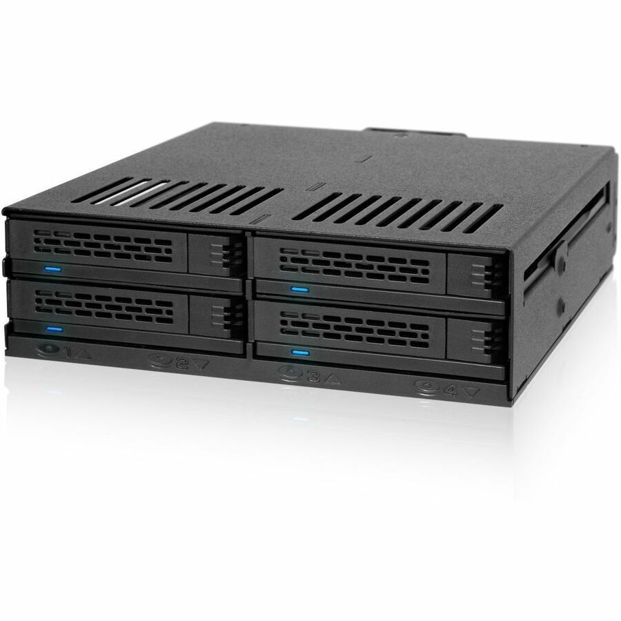 Icy Dock ExpressCage MB324SP-1B Drive Enclosure for 5.25" SATA/600, 12Gb/s SAS Rack-mountable - Black