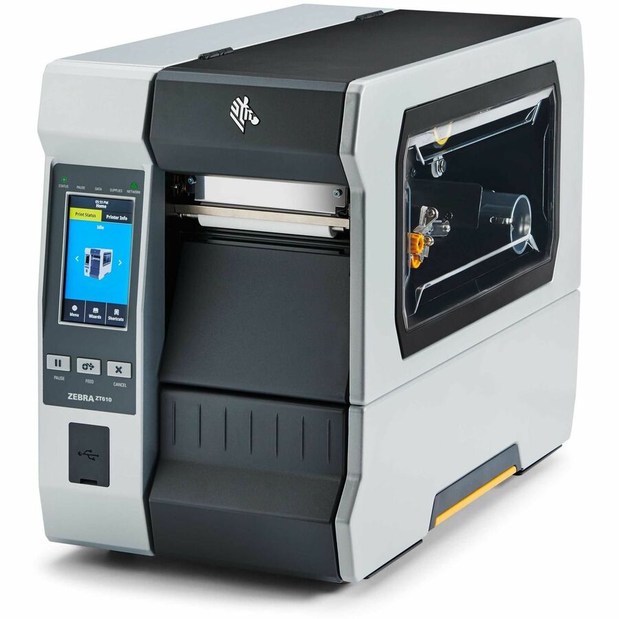 Zebra ZT610 Industrial, Manufacturing, Transportation & Logistic, Retail, Healthcare, Laboratory, Pharmacy, Asset Tracking, Distribution Center, Packaging Label Thermal Transfer Printer - Monochrome - Gigabit Ethernet - USB - USB Host - Serial - Bluetooth 5.3 - IEEE 802.11ax Wireless LAN - US