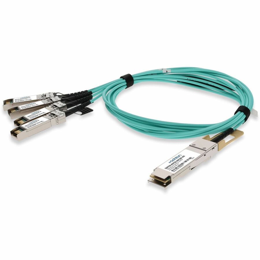 AddOn MSA Compliant 100GBase-AOC QSFP28 to 4xSFP28 Active Optical Cable (850nm, MMF, 2m)