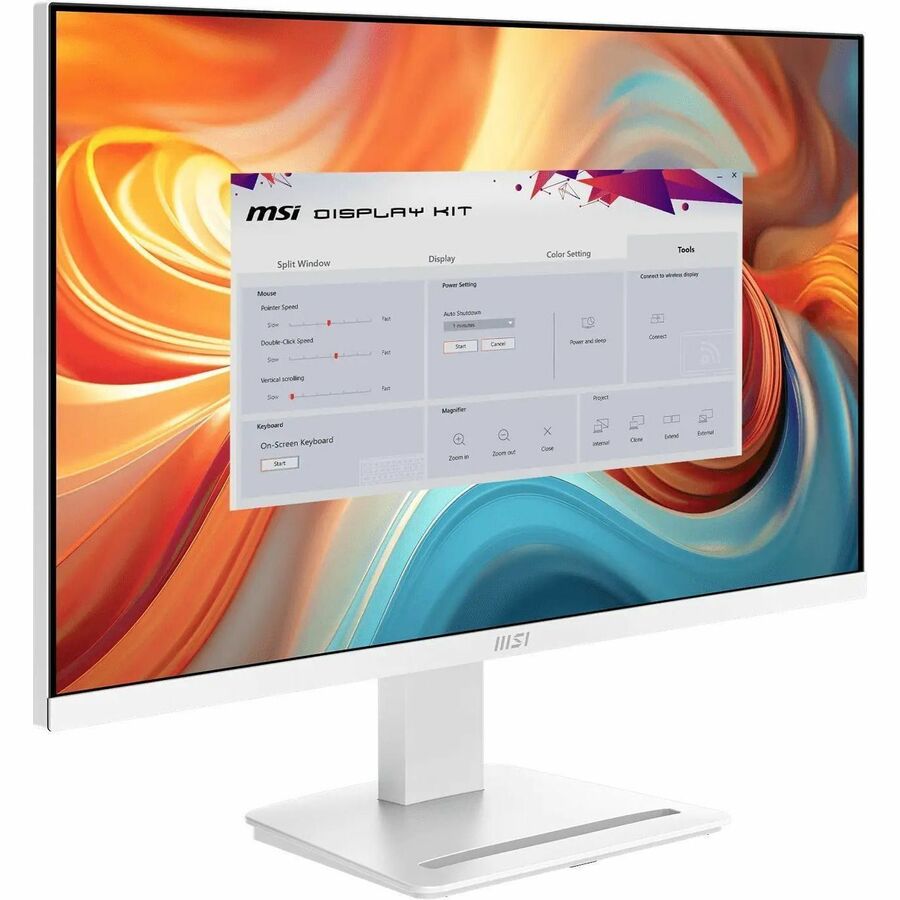 MSI PRO MP273QW E14 - PROMP273QWE14 - Business Productivity Monitor White - 27" IPS WQHD 144Hz Adaptive-Sync Display - HDMI - DisplayPort