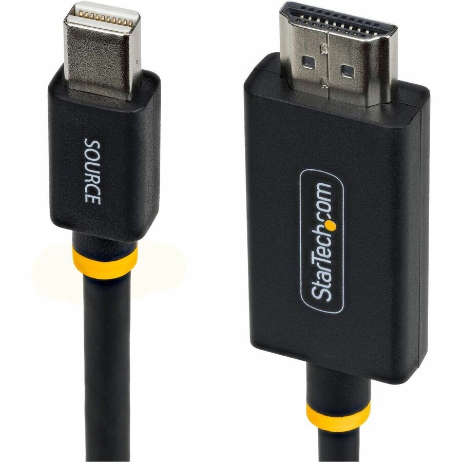 StarTech 1m (3.3ft) Mini DisplayPort to HDMI Adapter Cable, 4K 60Hz with HBR3/HDCP 2.3/DPCP, MDP to HDMI 2.0 Active Video Converter