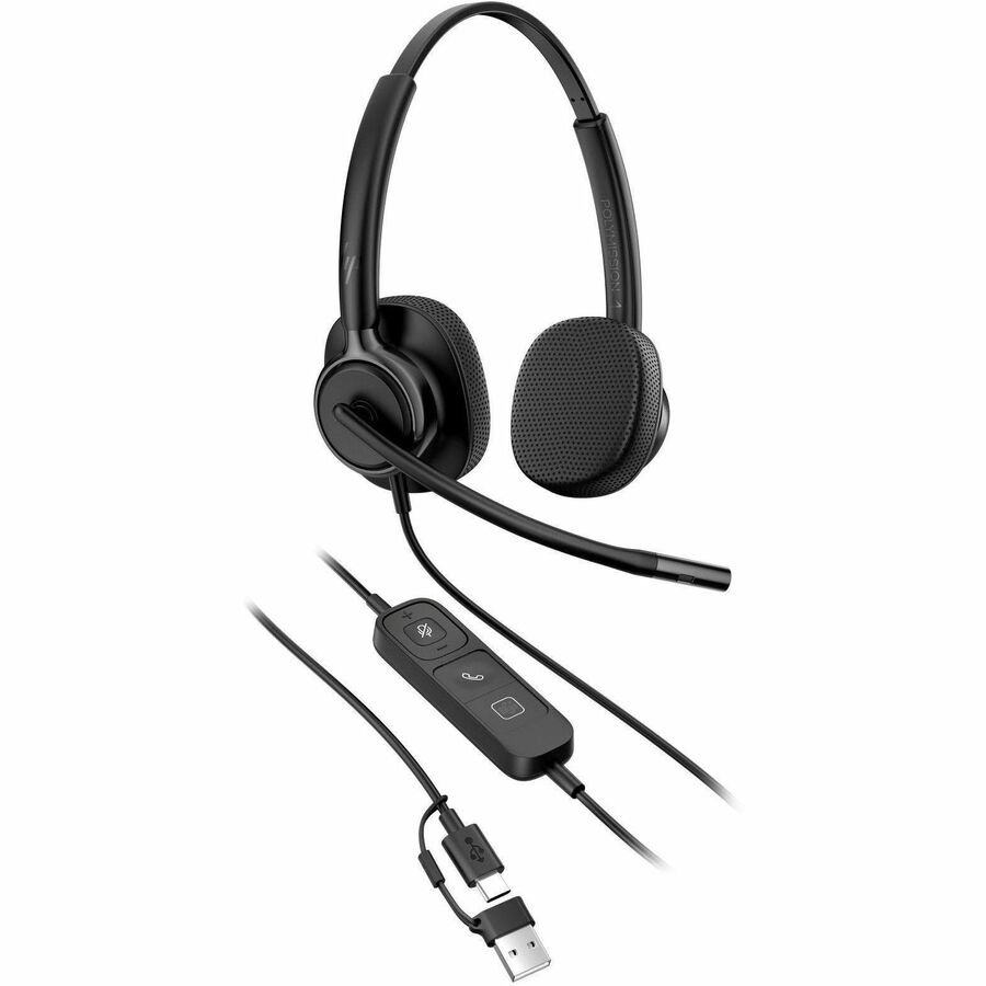 Poly Mission 425 Stereo USB Wired Headset (Bulk) (C01B6A6)