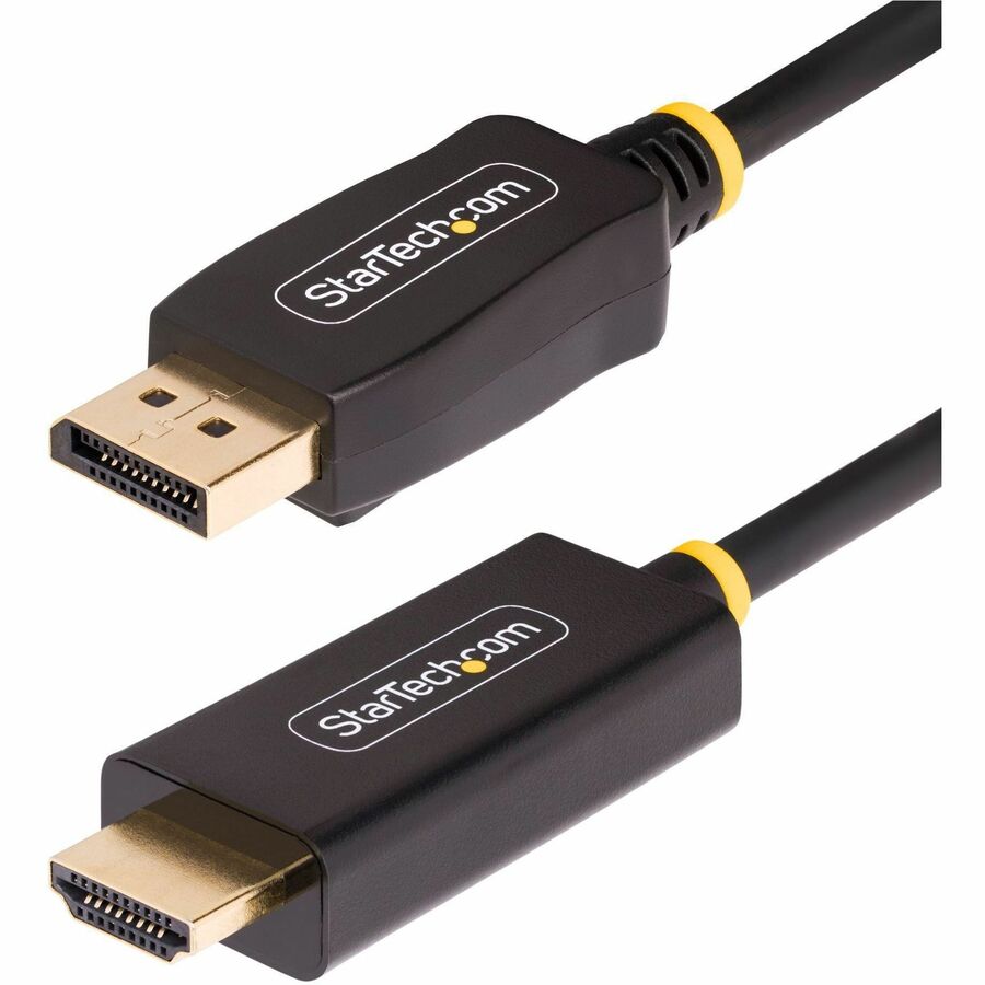 StarTech 12ft DisplayPort to HDMI Adapter Cable, 4K 60Hz with HDR, DP to HDMI 2.0b Cable, Active Video Converter