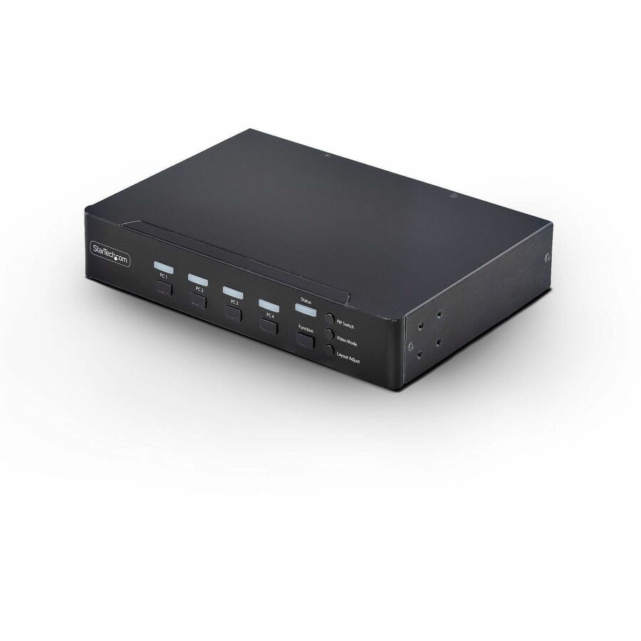 StarTech 4-Port DisplayPort KVM Switch with Mouse Roaming and Multi-View / Picture-in-Picture, 4K 60Hz, USB 3.0 (5Gbps) Hub, TAA