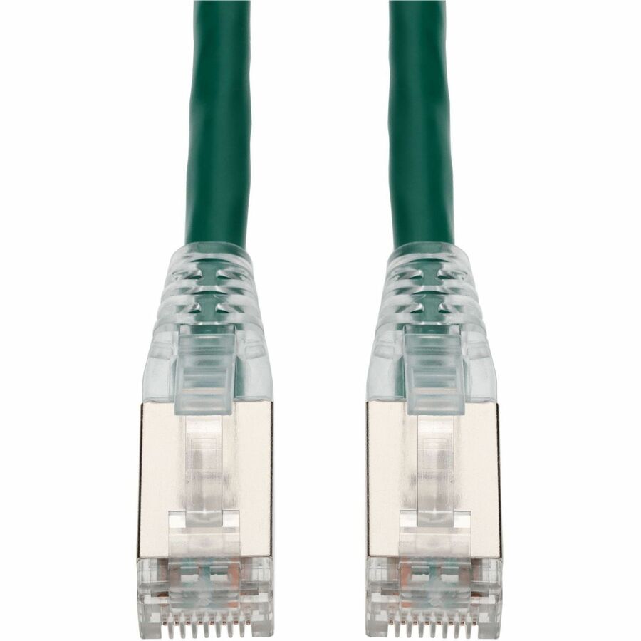 AddOn 1ft Green CAT 6A Shielded PVC Ethernet Cable Snagless Easy Clear Boot TAA RJ-45 M/M