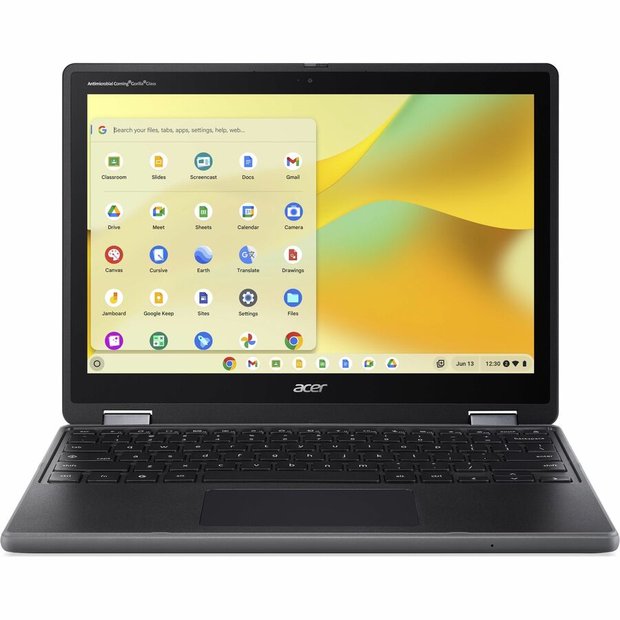 Acer Chromebook Spin 512 R857T R857T-C2P6 12.2" Touchscreen Rugged Convertible 2 in 1 Chromebook - WUXGA - 60 Hz - Intel N150 - 8 GB - 64 GB Flash Memory - English (US) Keyboard - Black