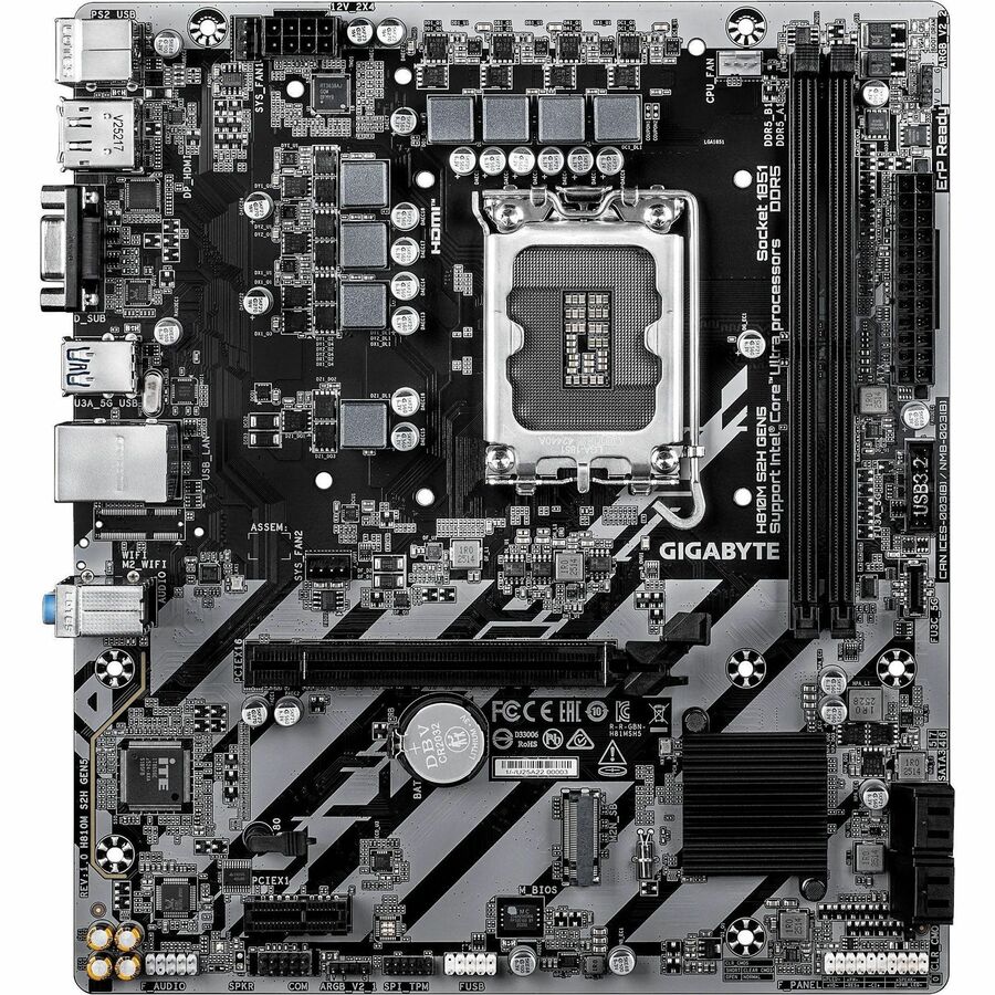 GIGABYTE Ultra Durable H810M S2H GEN5 Gaming Desktop Motherboard - Intel H810 Chipset - Socket LGA-1851 - Micro ATX