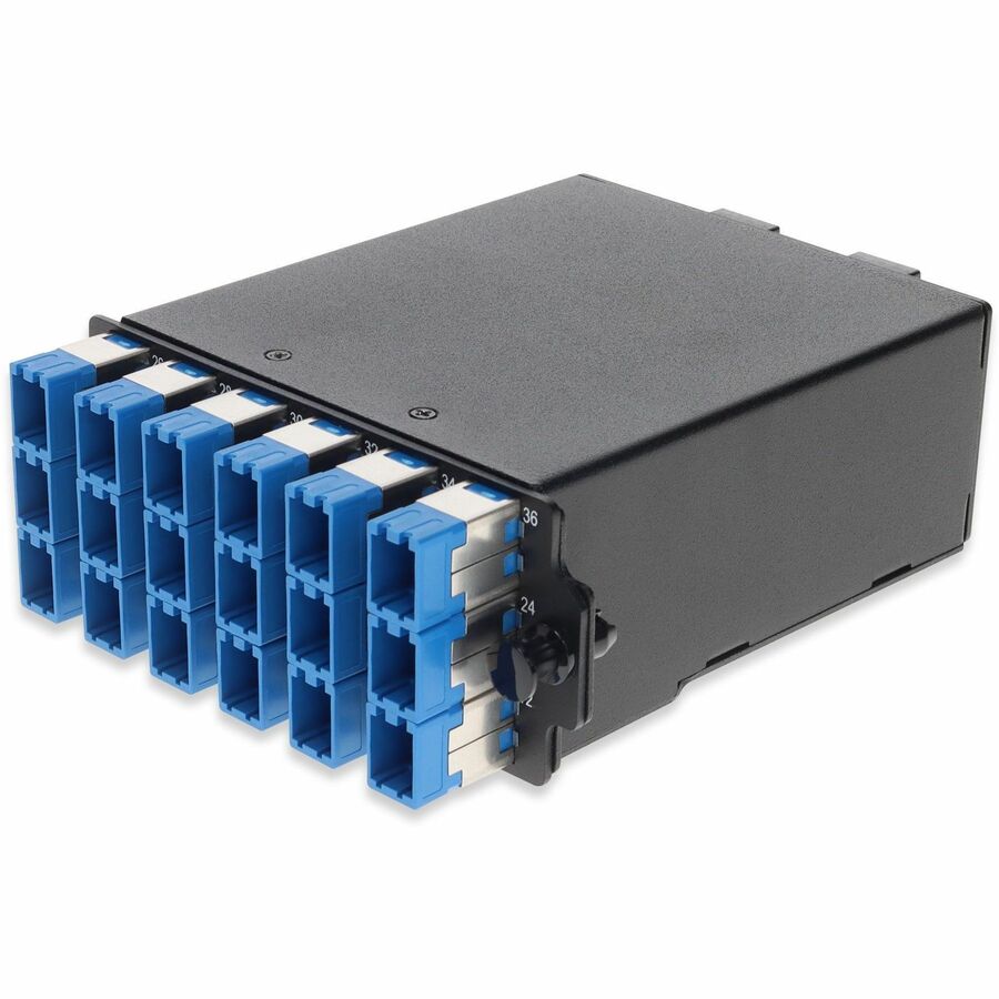 AddOn HDM Breakout Cassette 6x MPO-12 to 72x SN/UPC delivers high-density MPO-to-SN/UPC breakout connectivity within HDM rackmount systems