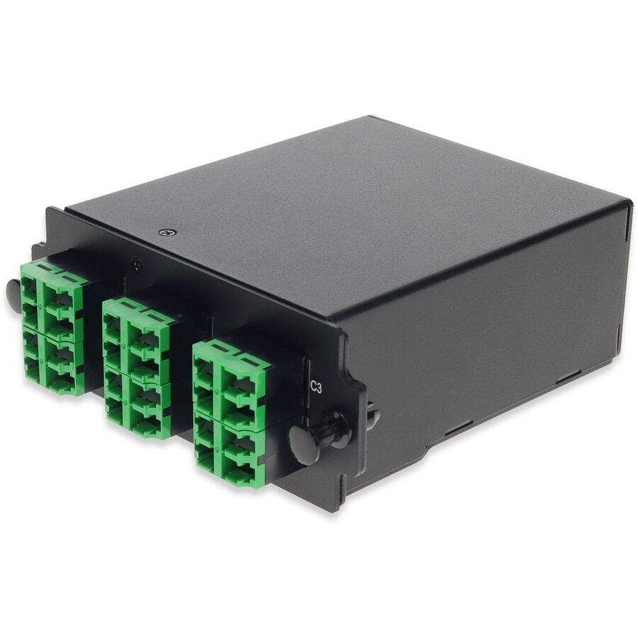 AddOn HDM Breakout Cassette 3x MPO-8 to 24x LC/APC provides high-density base-8 MPO to LC/APC breakout connectivity within HDM rackmount systems