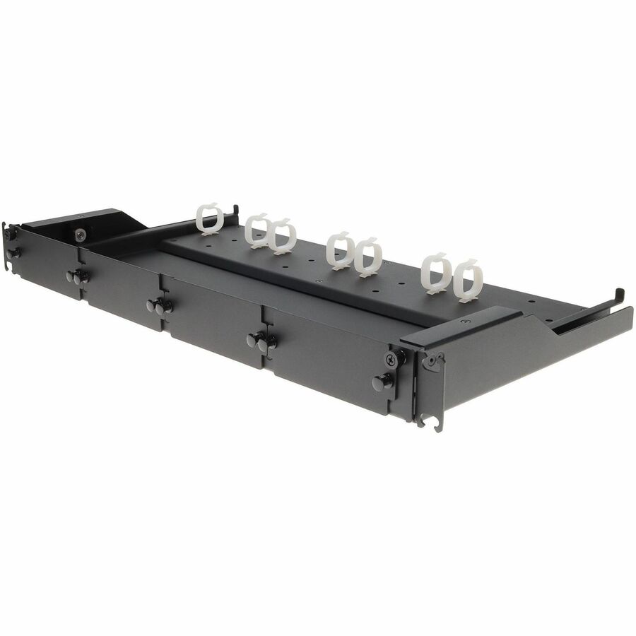 AddOn HDM Series 1RU Sliding Rail Rackmount Panel modular fiber chassis supporting up to four HDM Cassettes or Adapter Plates