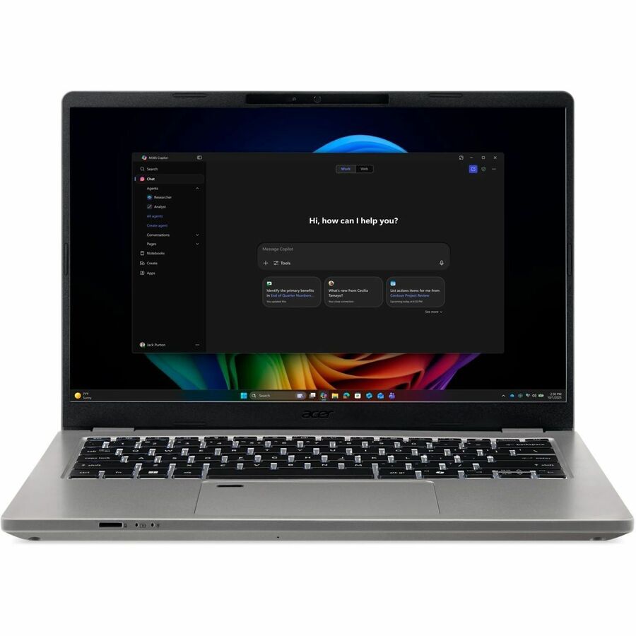 Acer TravelMate P4 14 AI TMP414-56 TMP414-56-79JC 14" Clamshell Copilot+ PC Notebook - WUXGA - 120 Hz - Intel Core Ultra 7 355 - 16 GB - 512 GB PCI Express NVMe 4.0 SSD - English (US) Keyboard - Iron
