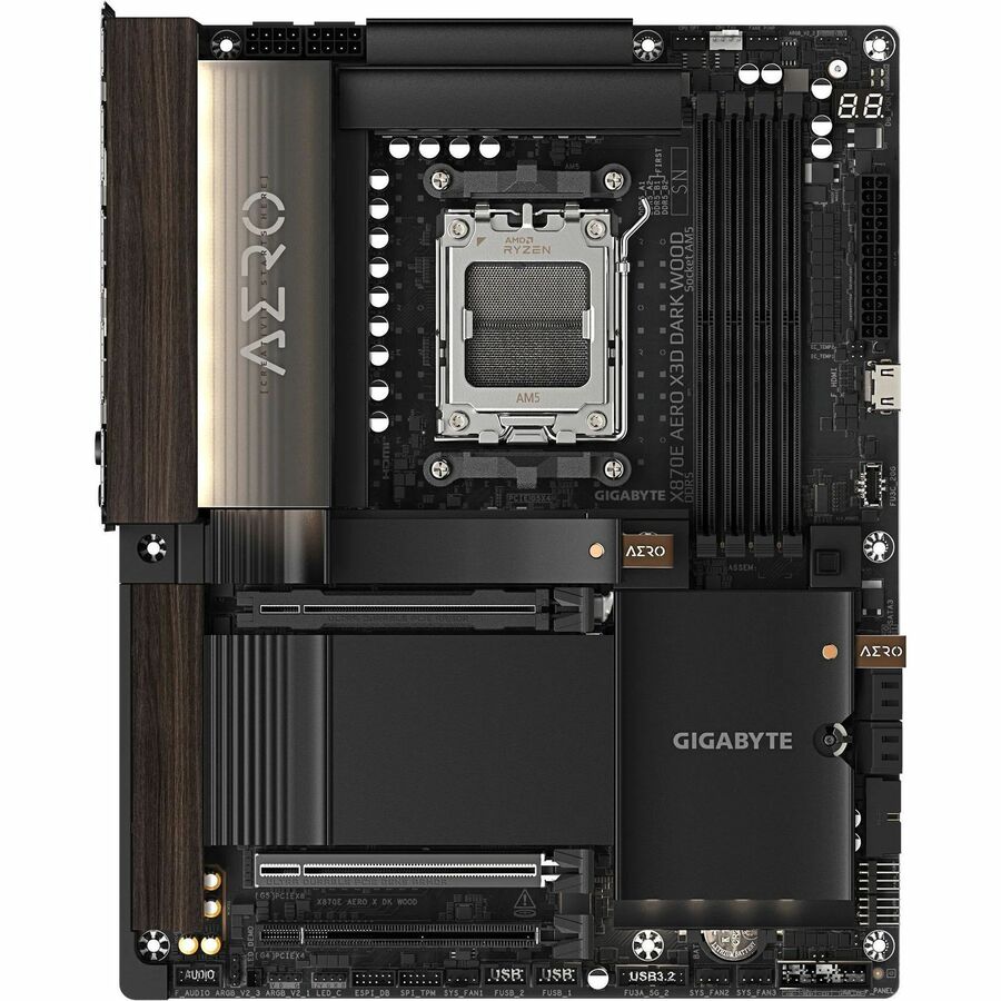 GIGABYTE Ultra Durable X870E AERO X3D DARK WOOD Gaming Desktop Motherboard - AMD X870E Chipset - Socket AM5 - ATX