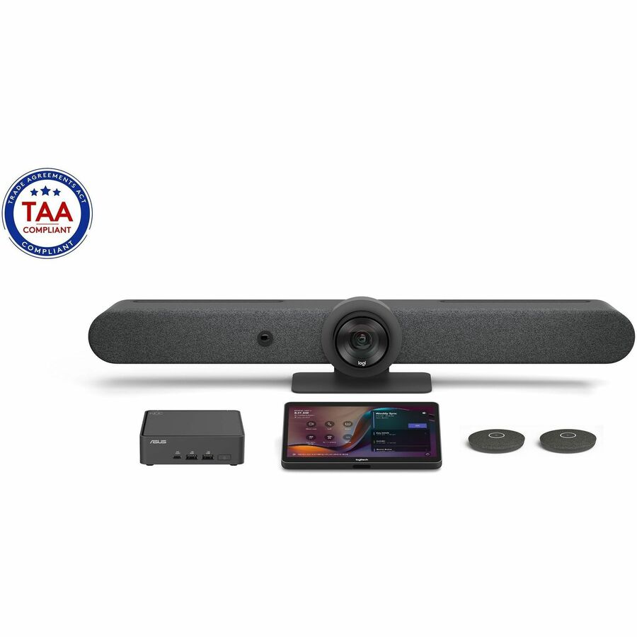 Logitech Rally Bar + Tap + 2 Mic Pods + ASUS NUC for Microsoft Teams Room Kit - TAA