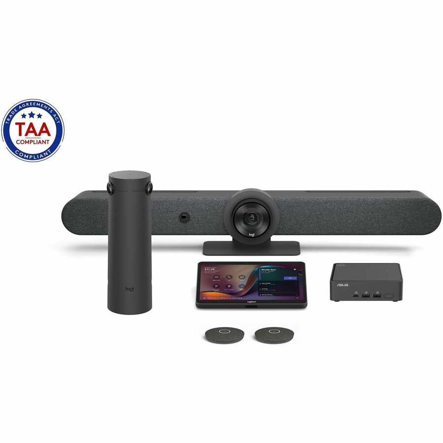 Logitech Rally Bar, Tap, Sight and 2 Mic Pods with ASUS® NUC for Microsoft Teams Room Kit - TAA
