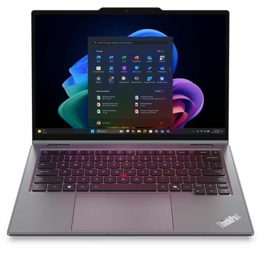 Lenovo ThinkPad X1 Gen 11 Aura Edition 21V9004DUS 14" Touchscreen Convertible Copilot+ PC 2 in 1 Notebook - WUXGA - 60 Hz - Intel Core Ultra 7 Series 3 365 - vPro Technology - Intel Evo Platform - 32 GB - 512 GB SSD - English Keyboard - Gray