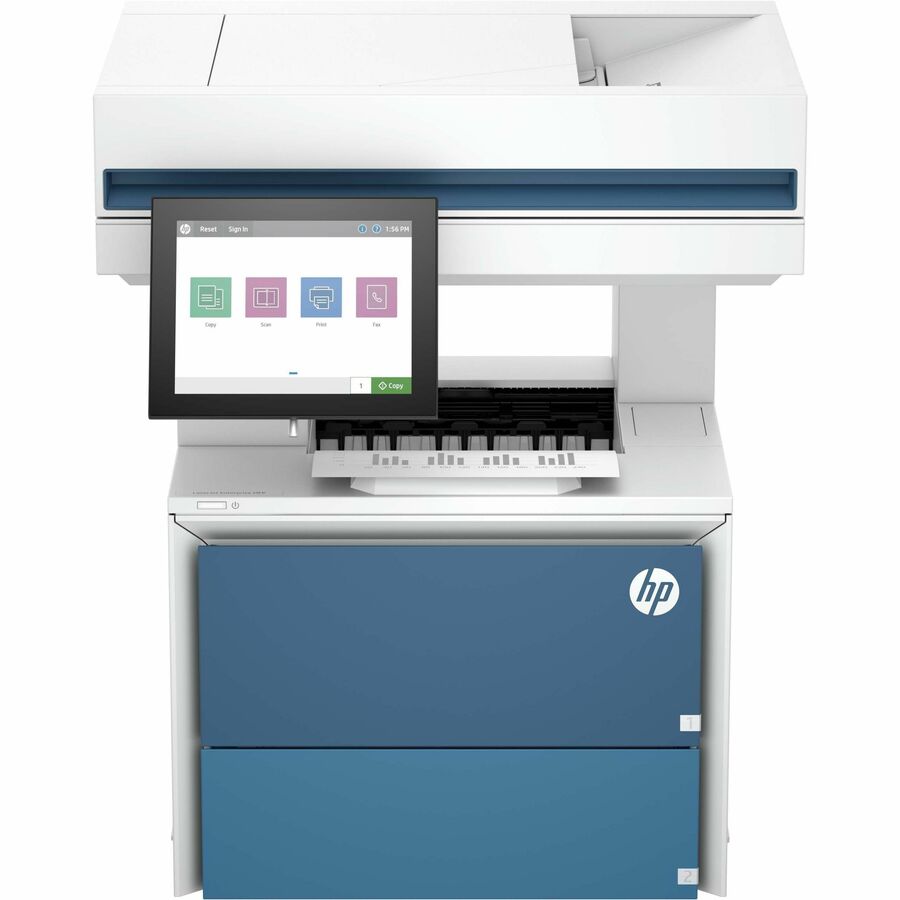 HP LaserJet Enterprise 6600dn Wired Laser Multifunction Printer - Monochrome - White, Blue
