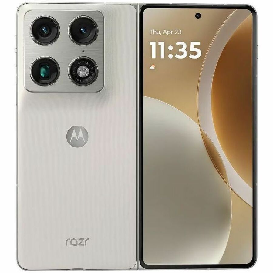 Motorola Mobility razr fold 512 GB Smartphone - 8.1" Flexible Folding Screen LTPO P-OLED 2K 2484 x 2232 - Octa-core (OryonDual-core (2 Core) 3.80 GHz + Oryon Hexa-core (6 Core) 3.32 GHz - 16 GB RAM - Android 16 - 5G - PANTONE Lily White