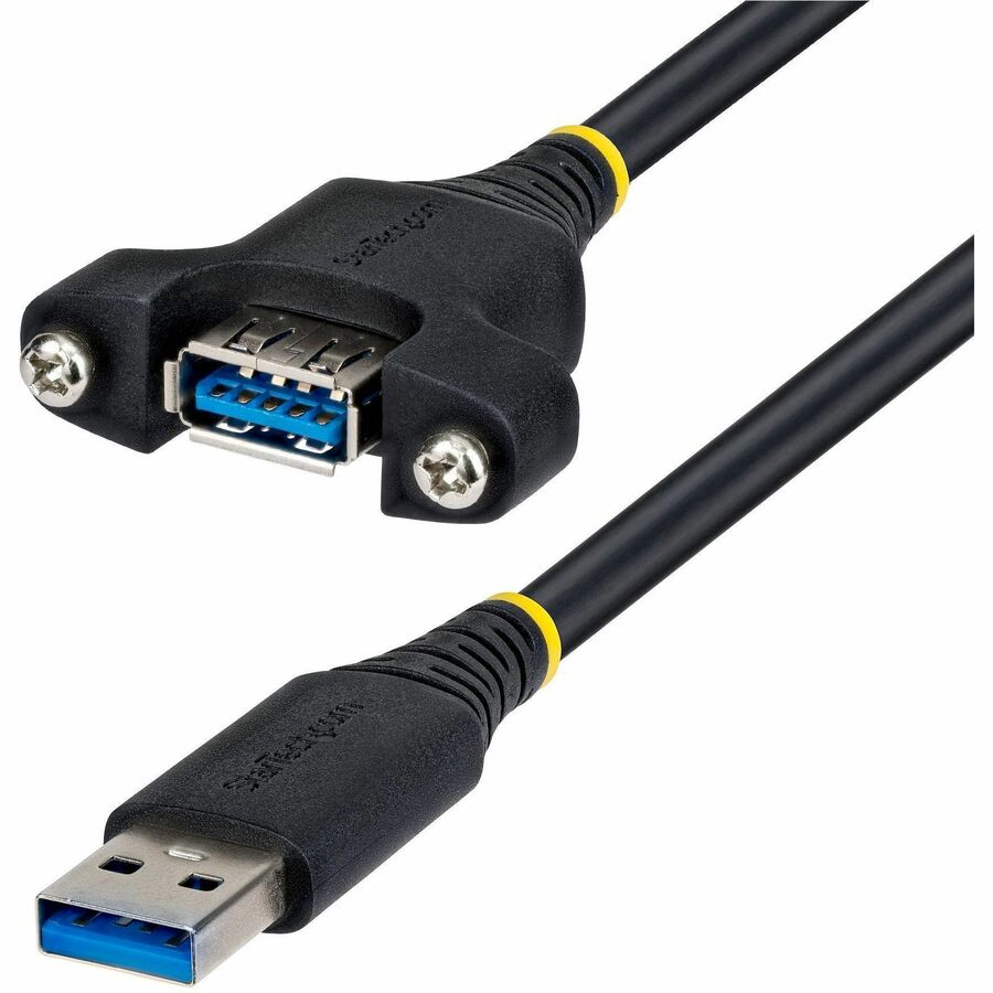StarTech 2m Panel Mount USB Cable A to A, M/F, USB-A Male to Female Extension Cable, USB 5Gbps Panel Mount Adapter Cable