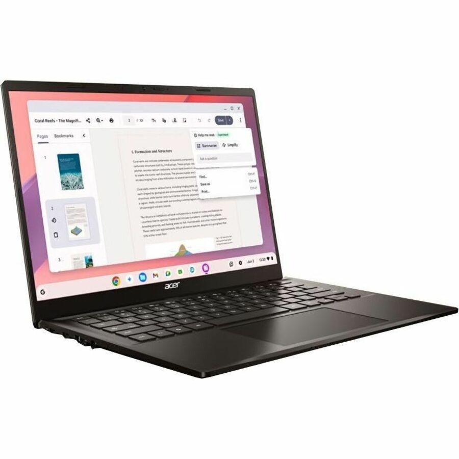 Acer Chromebook 314 C925T C925T-89HQ 14" Touchscreen Clamshell Chromebook - WUXGA - 60 Hz - MediaTek MT8 - 8 GB - 64 GB Flash Memory - English (US) Keyboard - Black