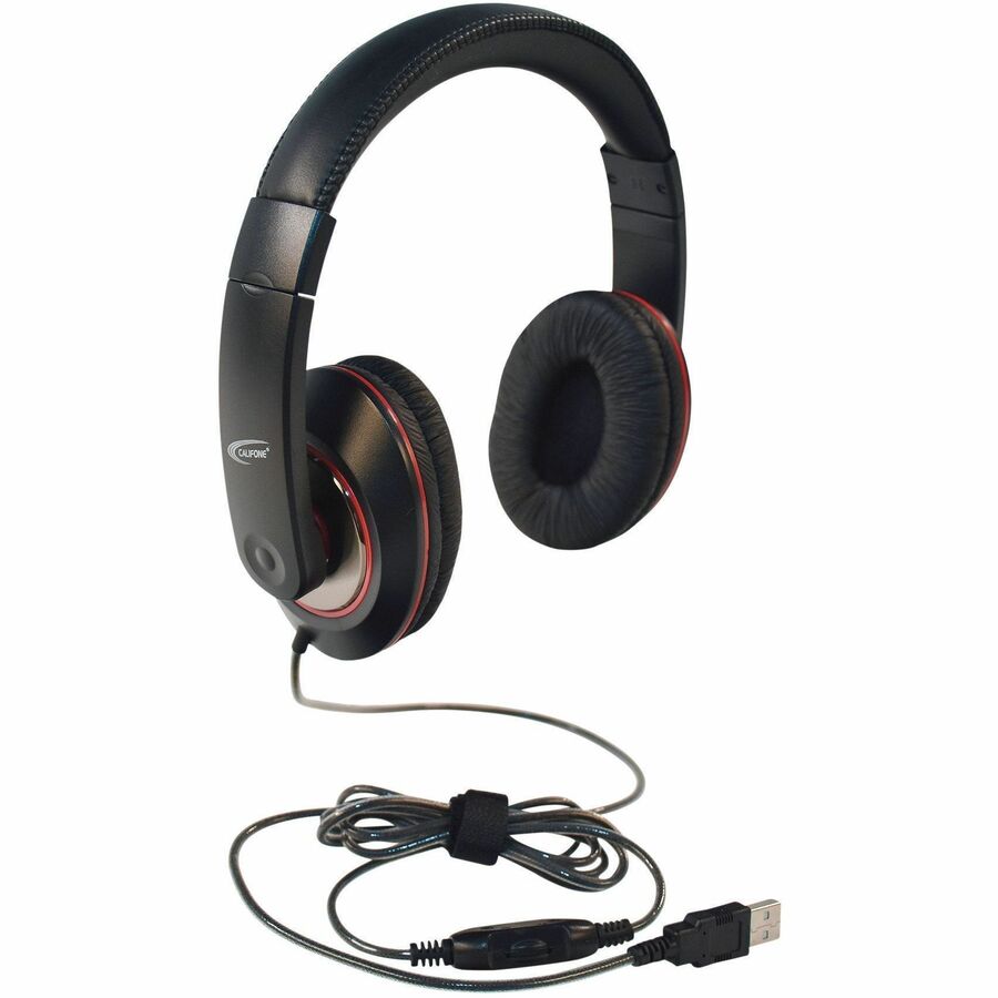 Califone 2021 Deluxe Stereo Headphones with Inline Volume Control, USB Plug