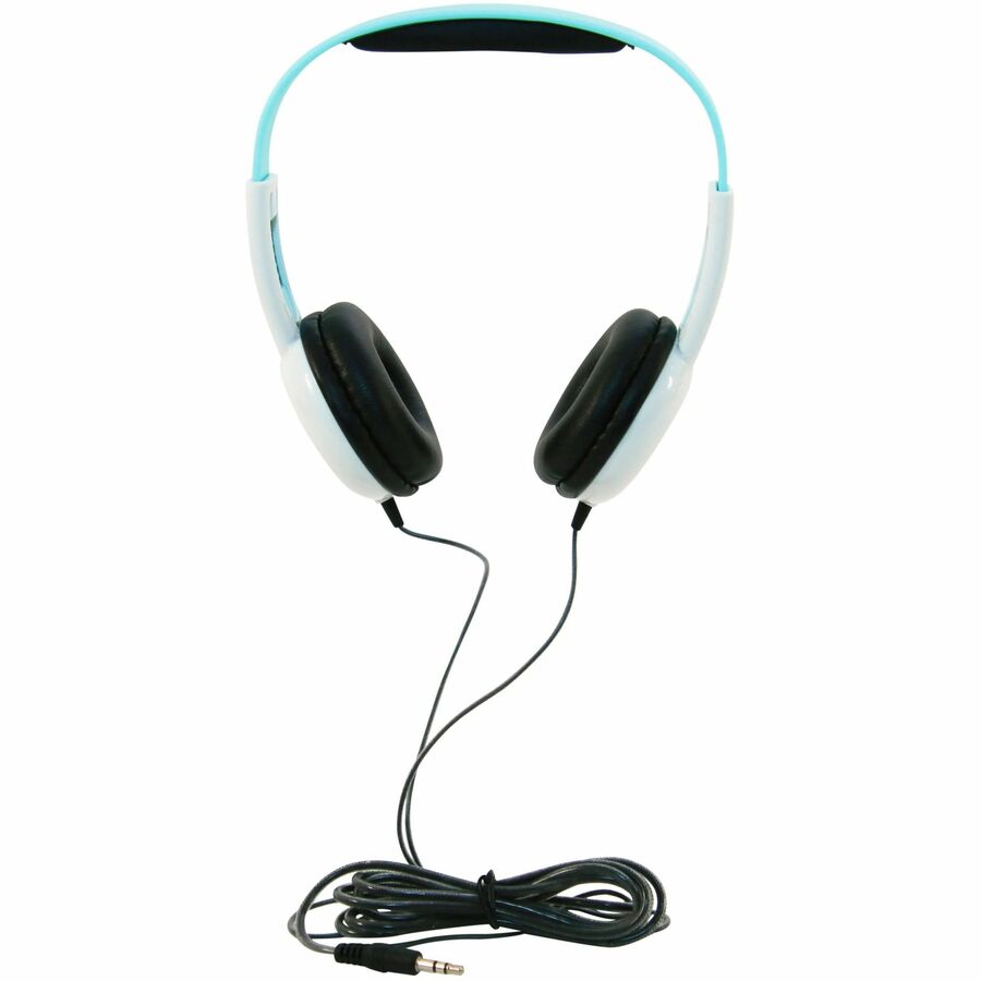 Califone KH-12 WH Pre-K On-Ear Headphones, 3.5mm, Light Blue/White