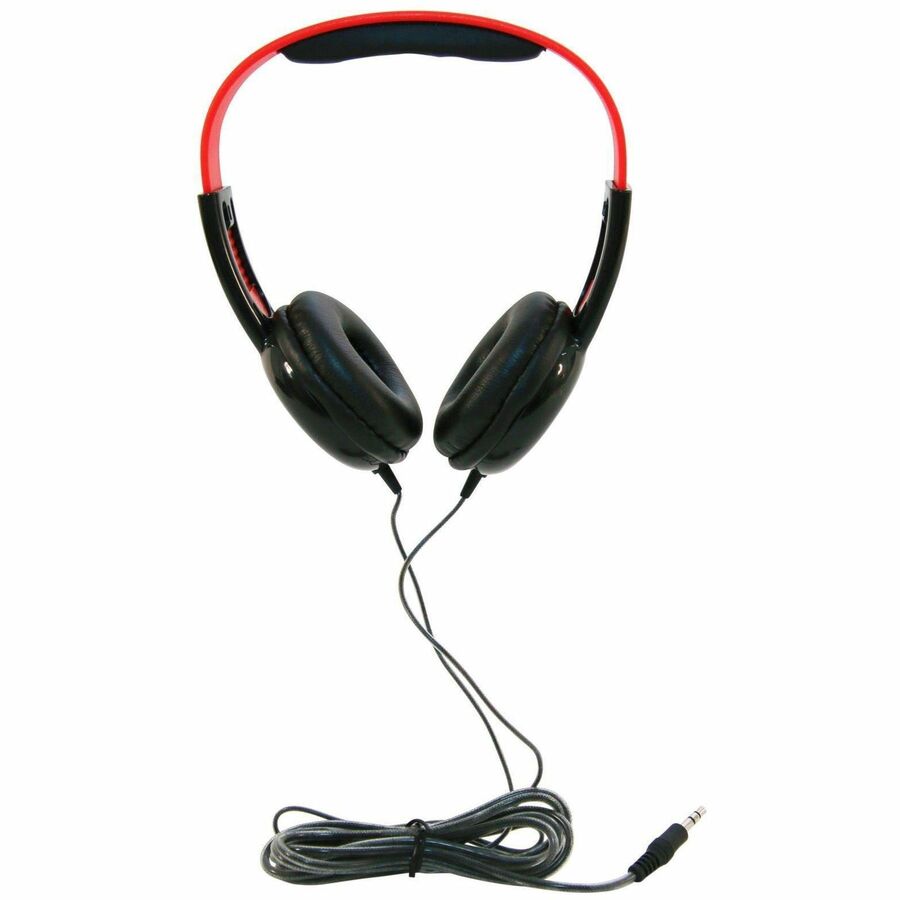 Califone KH-12 BK Pre-K On-Ear Headphones, 3.5mm, Black/Red
