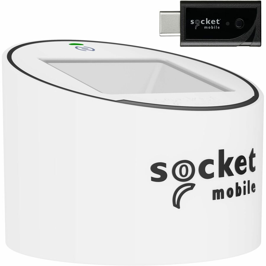 Socket Mobile SocketScan S370 w/SM Link Combined NFC Barcode Reader White w/Secure Pad